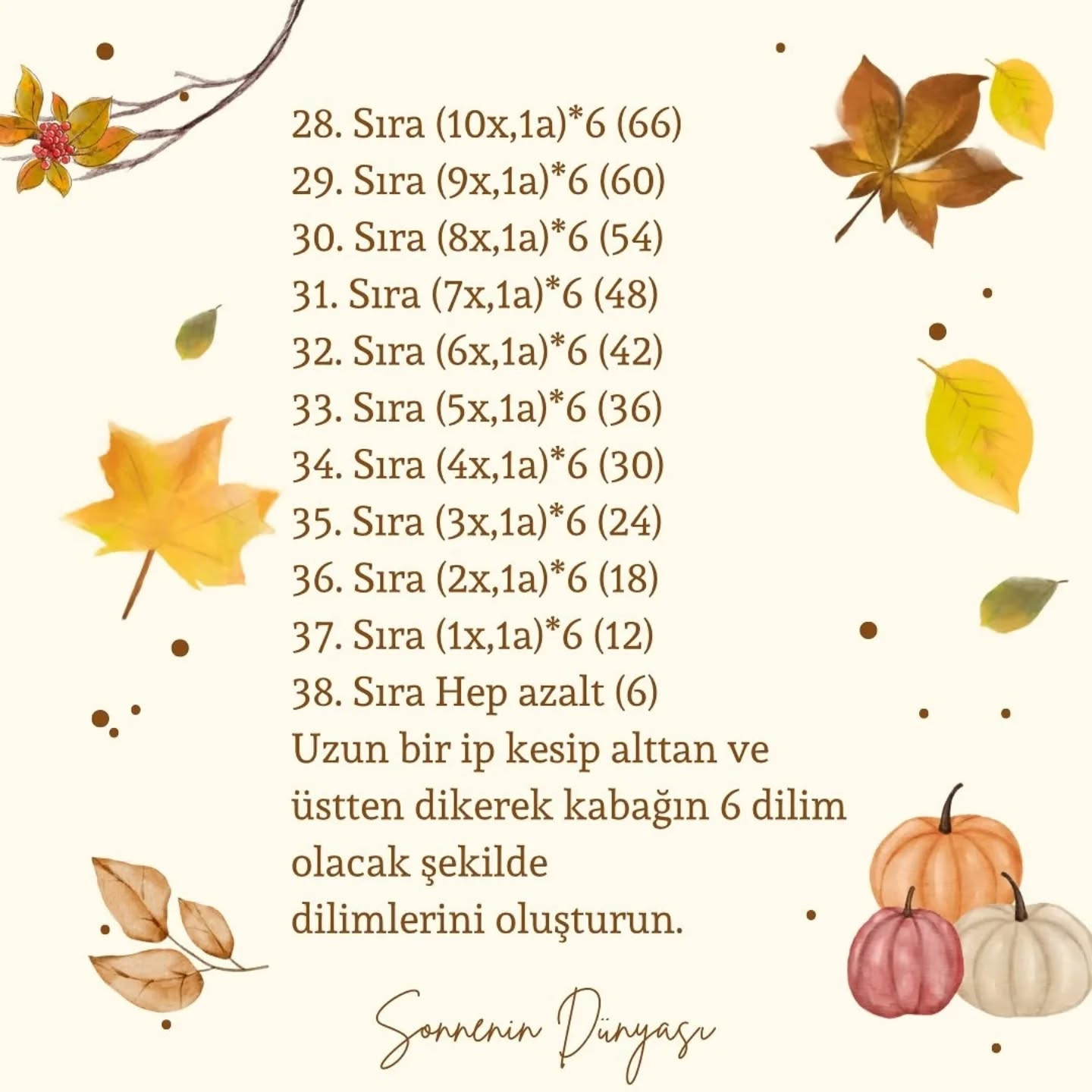 İşte ücretsiz kabak örme şeması!