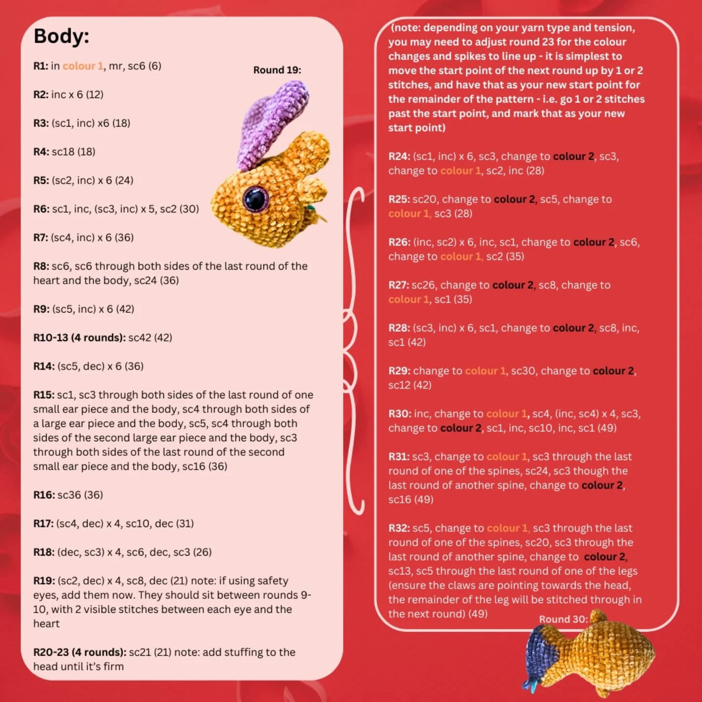 Jangmo-o Crochet Pattern Chart