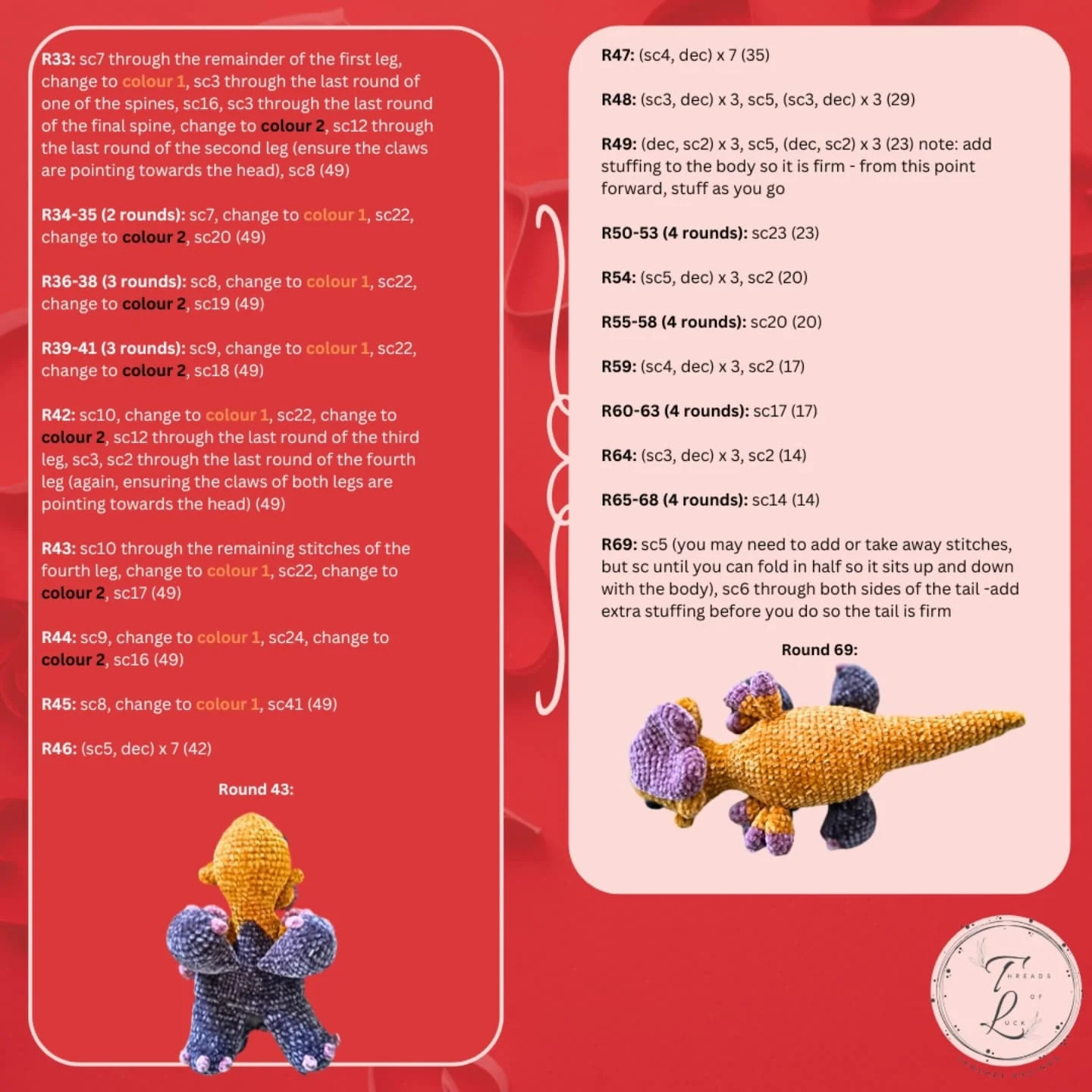 Jangmo-o Crochet Pattern Chart