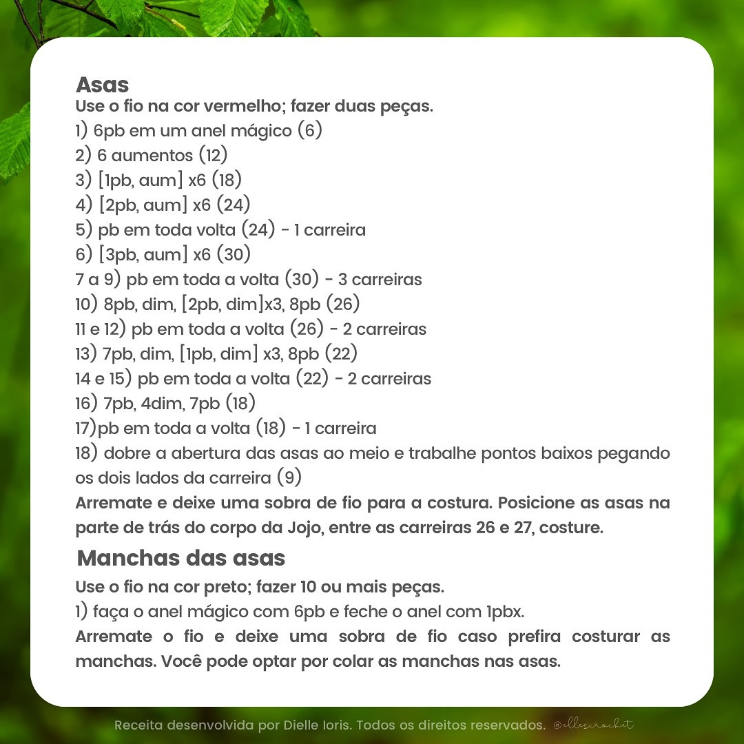 Jojô, a joaninha: Gráfico de amigurumi gratuito