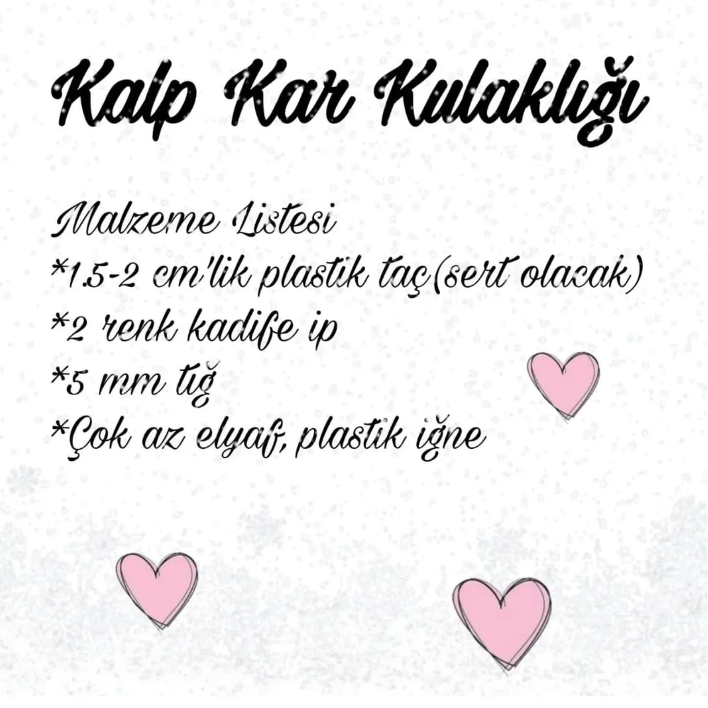 Kalp Şekilli Tığ İşi Kışlık Kulaklık Tarifi
