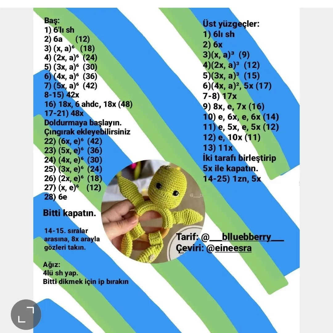 Kaplumbağa Çıngırak Örgü Şeması