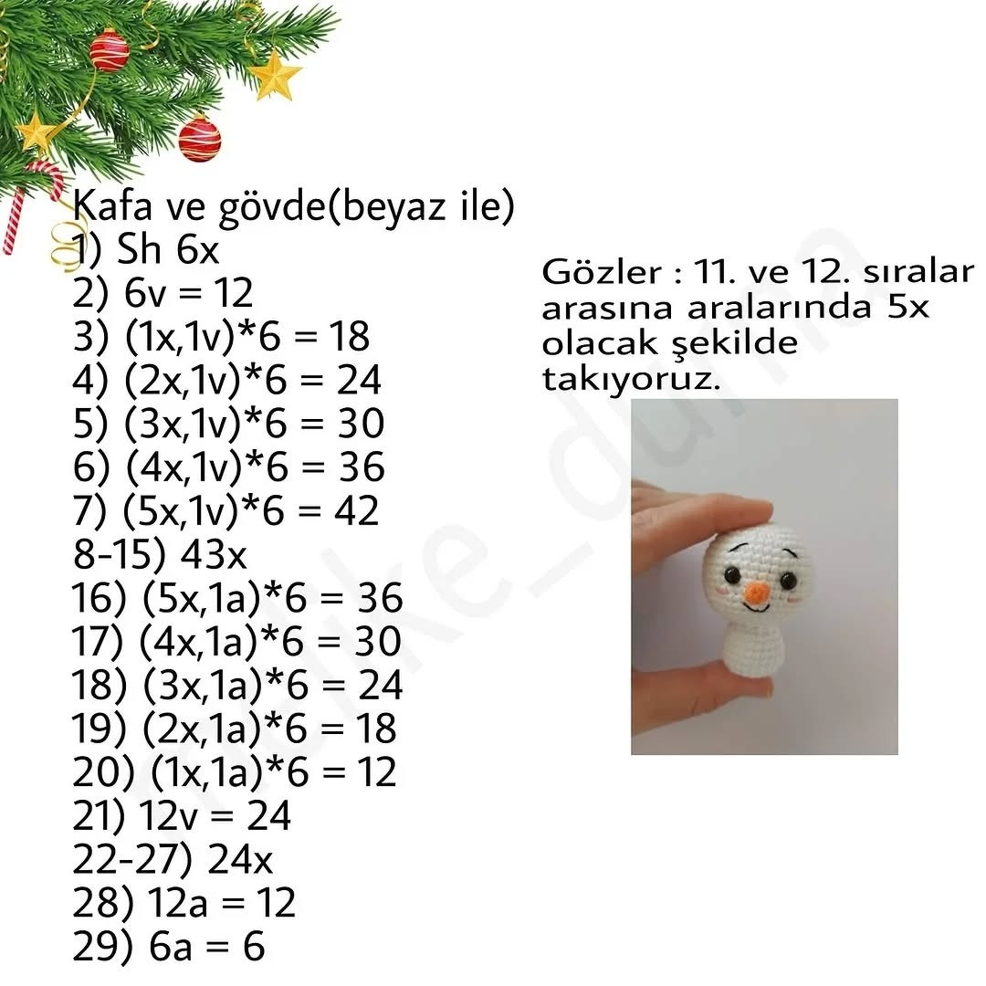 Kardan Adam Amigurumi Şeması