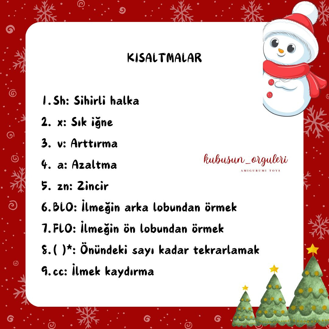 Kardan Adam Amigurumi Tığ İşi Şeması