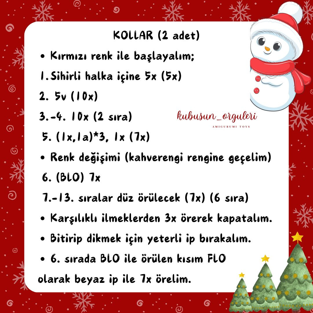 Kardan Adam Amigurumi Tığ İşi Şeması