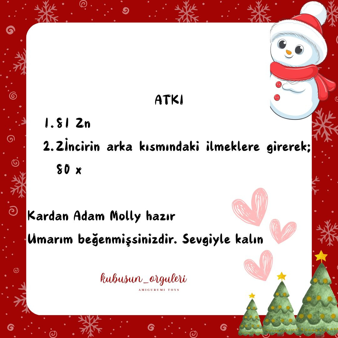 Kardan Adam Amigurumi Tığ İşi Şeması