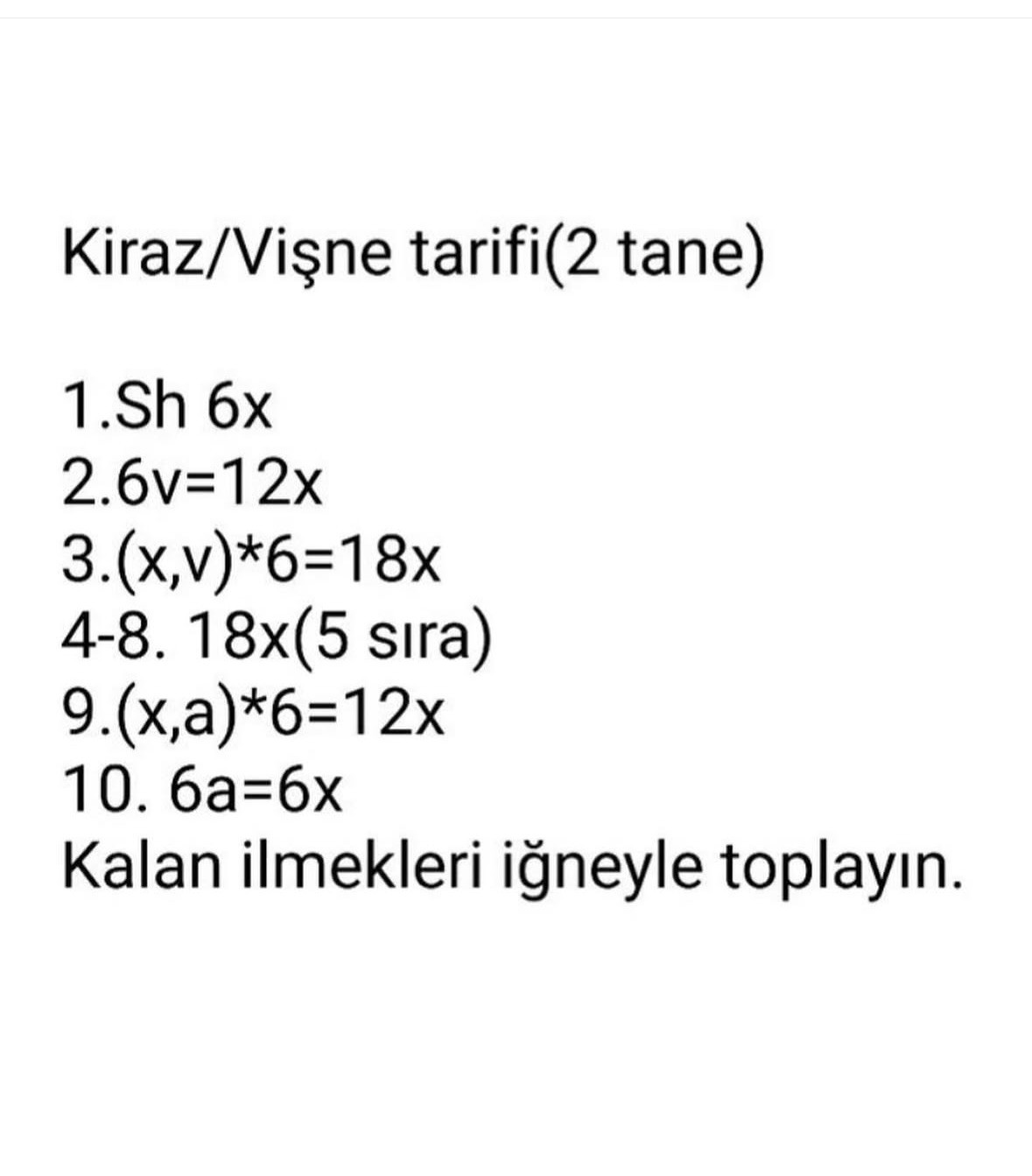Kiraz/Vişne Amigurumi Şeması