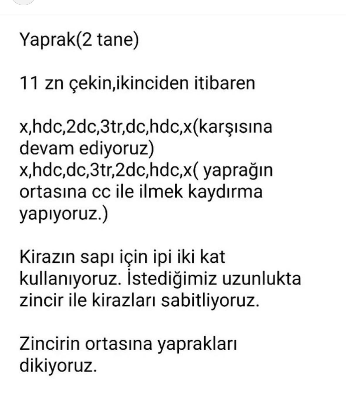Kiraz/Vişne Amigurumi Şeması