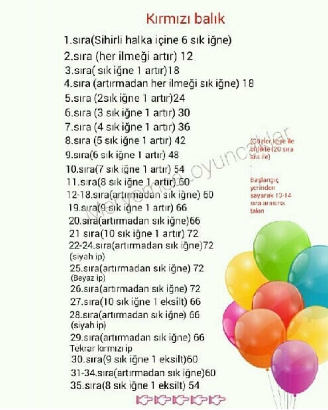 KIRMIZI BALIK AMİGURUMİ ÖRNEĞİ