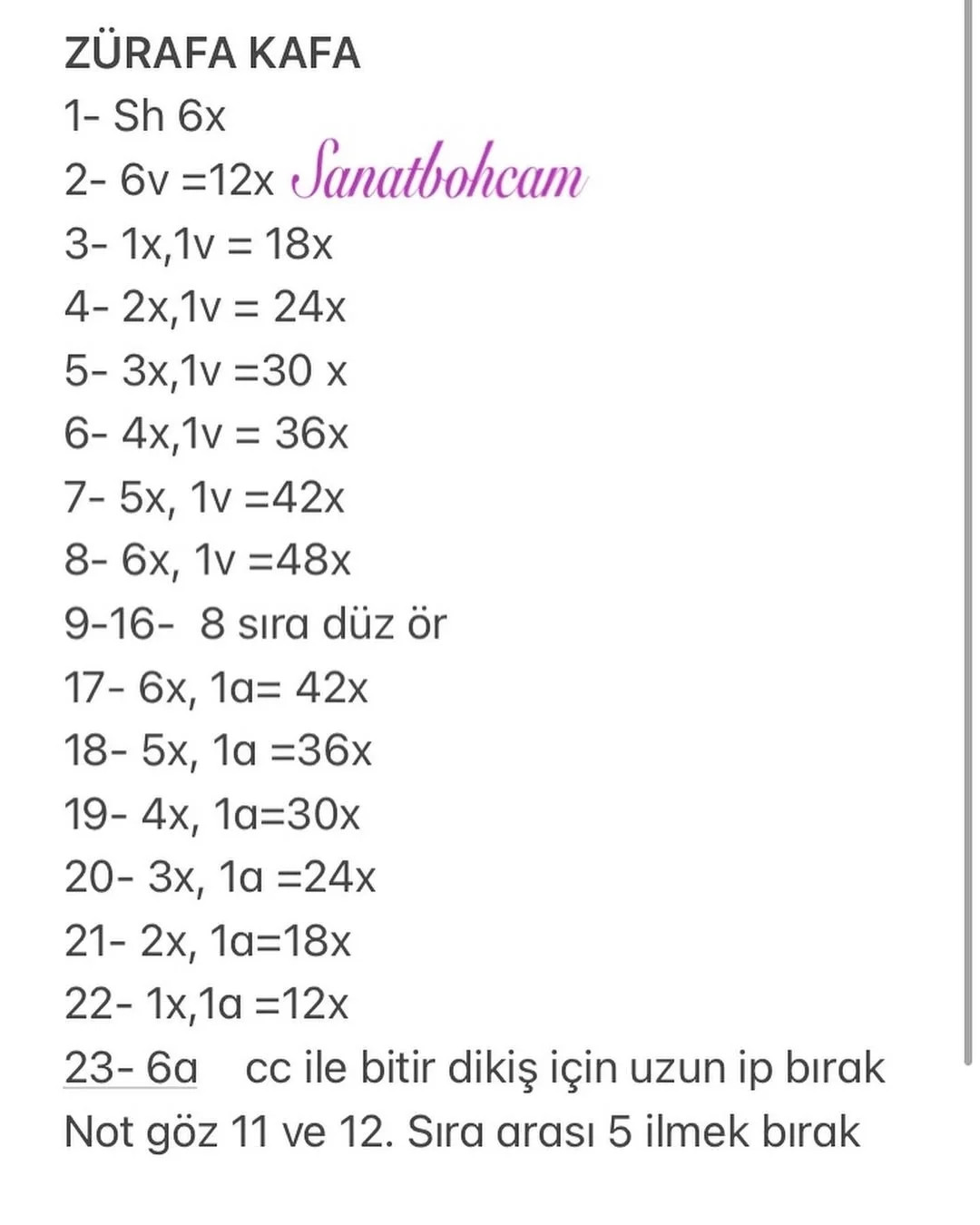 KOLAY ZÜRAFA BEBEK TIKISI YAPILIŞI