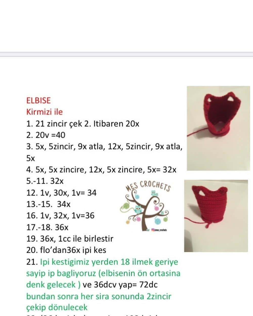 Korsan Sophie Bebek Elbise Tığ İşi Tarifi