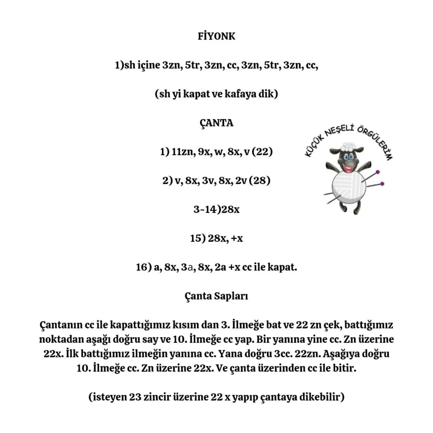 Küçük Bebek Şiş Örgüsü Şeması
