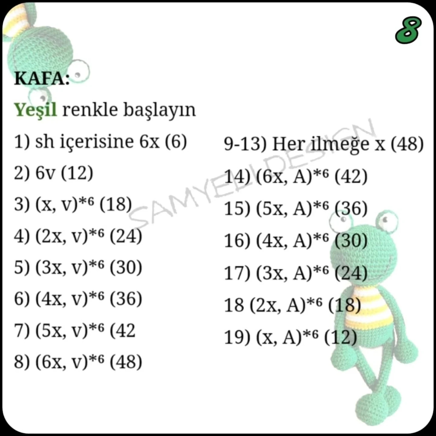 KURBAĞA AMIGURUMI ÖRNEĞİ