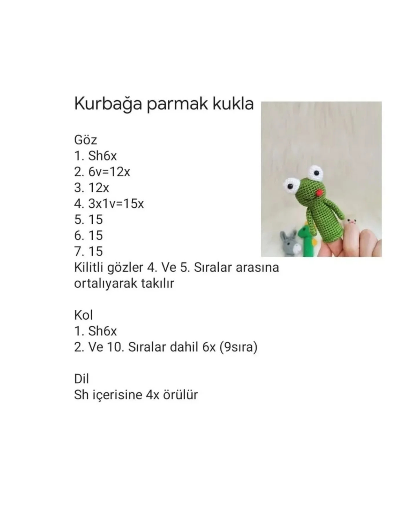 KURBAĞA PARMAK KUKLASI: ÜCRETSİZ ÖRNEK