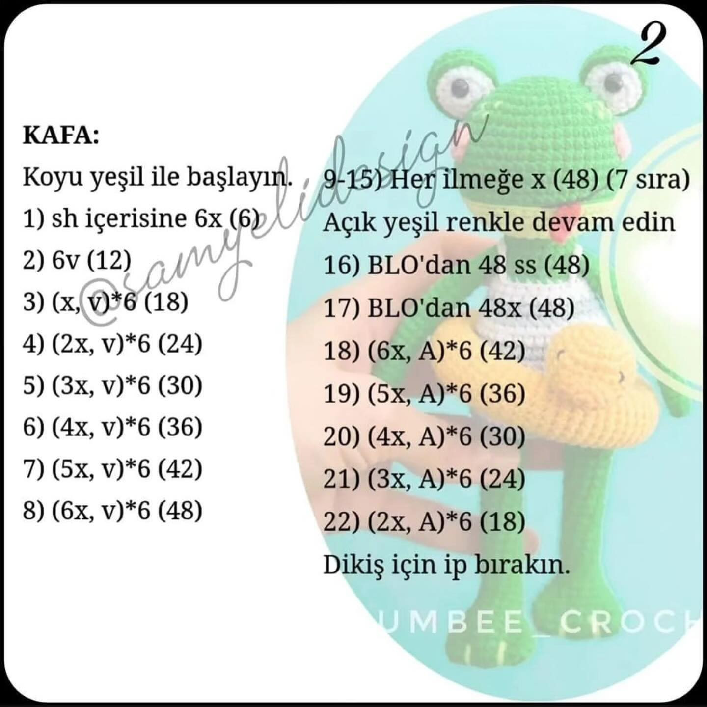 Kurbağa ve Bot Amigurumi Şeması Ücretsiz