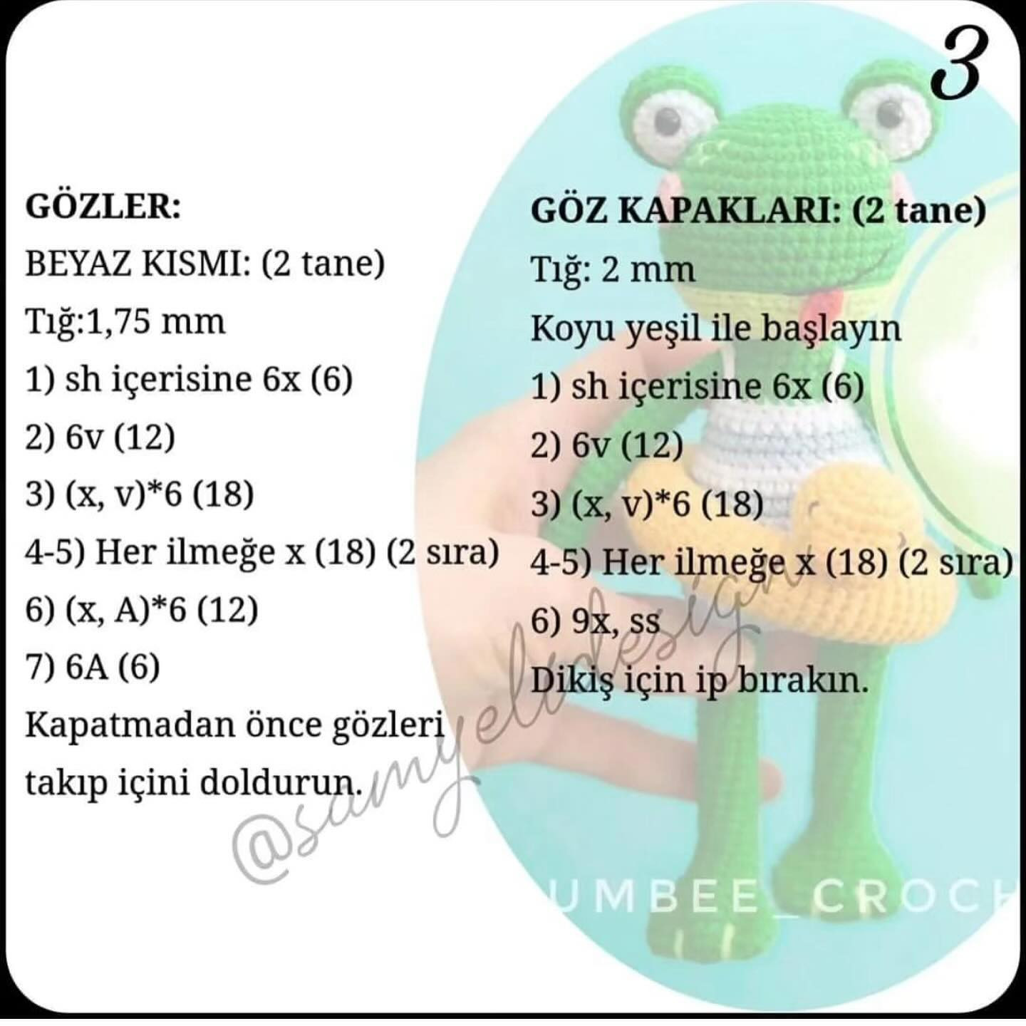 Kurbağa ve Bot Amigurumi Şeması Ücretsiz
