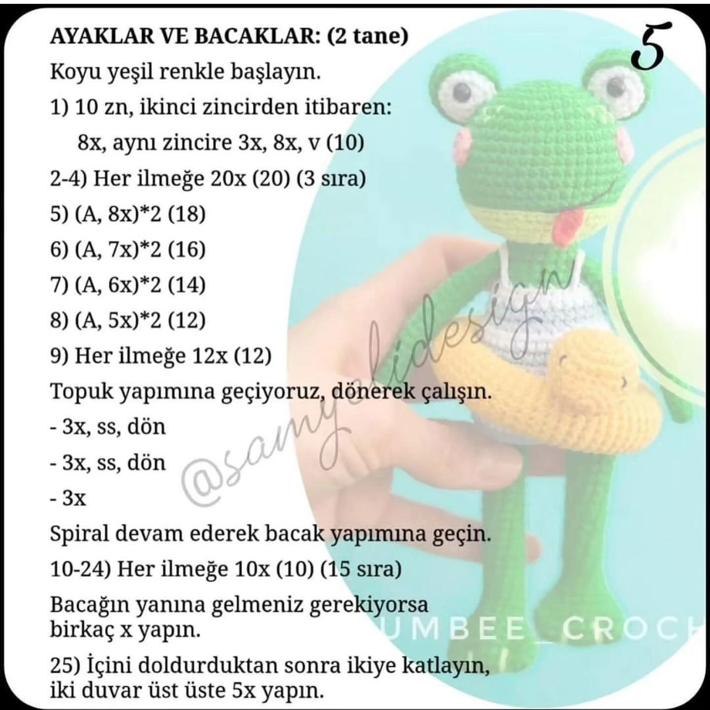 Kurbağa ve Bot Amigurumi Şeması Ücretsiz