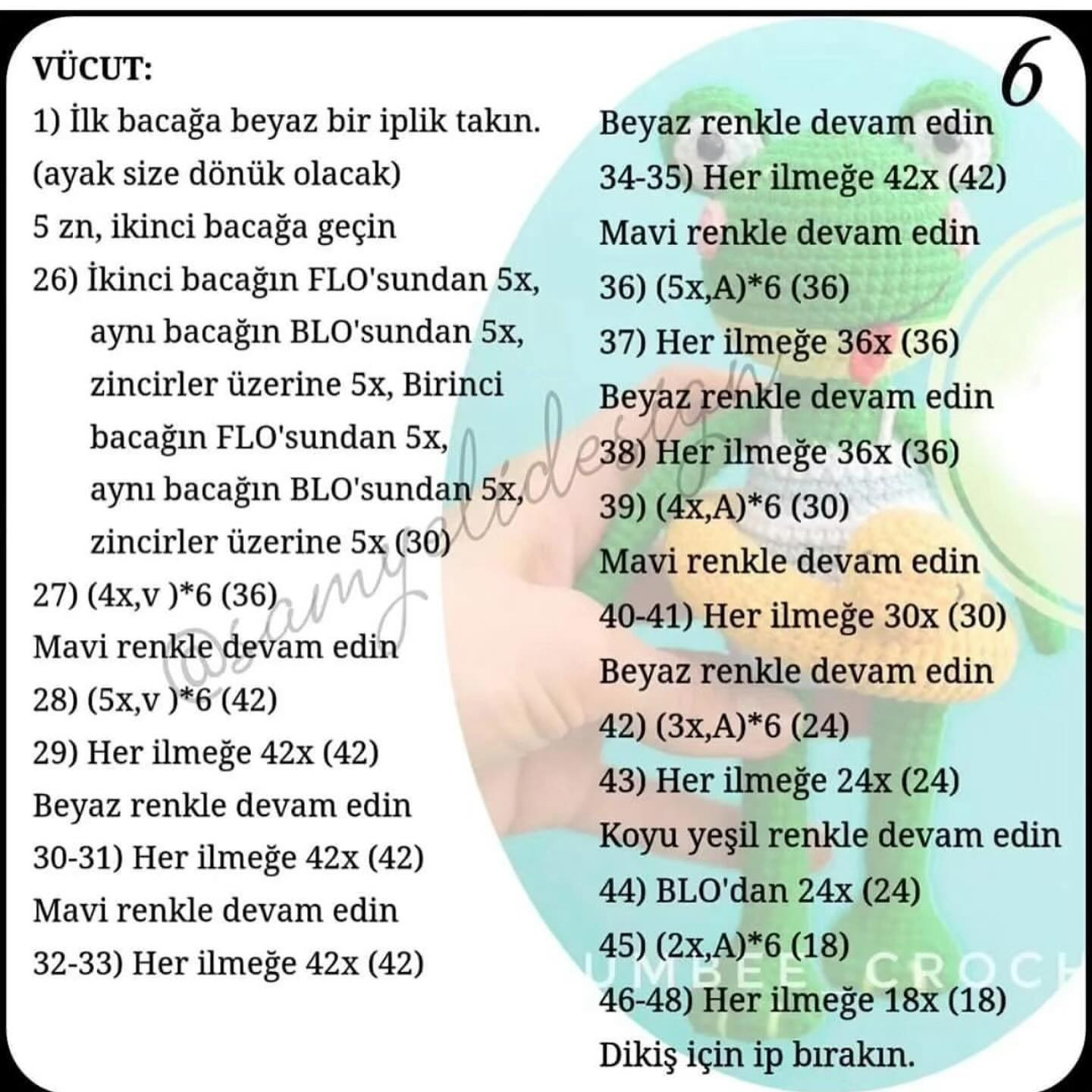 Kurbağa ve Bot Amigurumi Şeması Ücretsiz