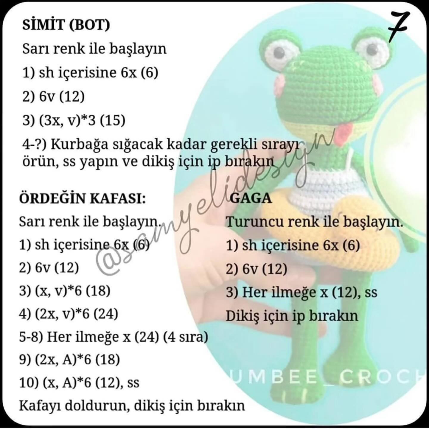 Kurbağa ve Bot Amigurumi Şeması Ücretsiz