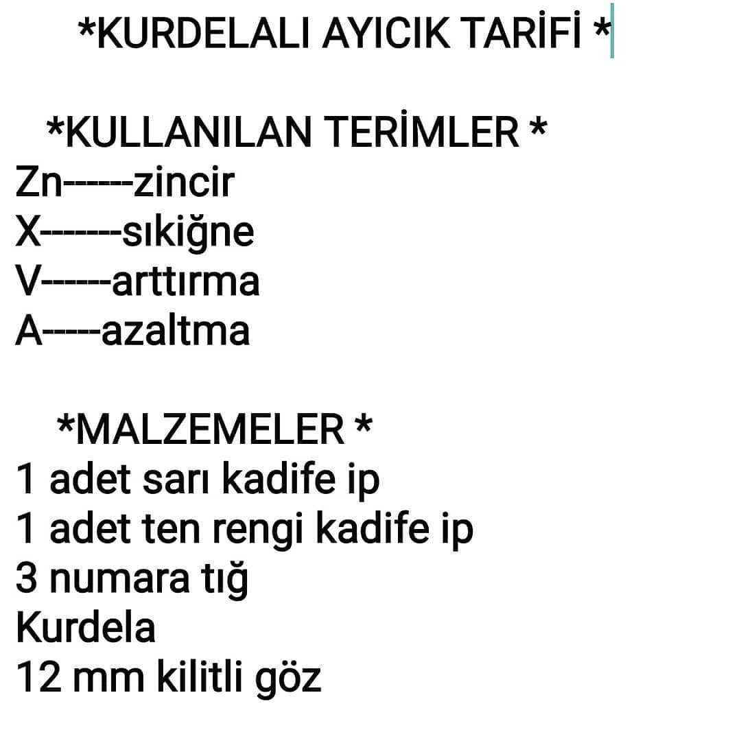 Kurdeleli Ayıcık Amigurumi Şeması
