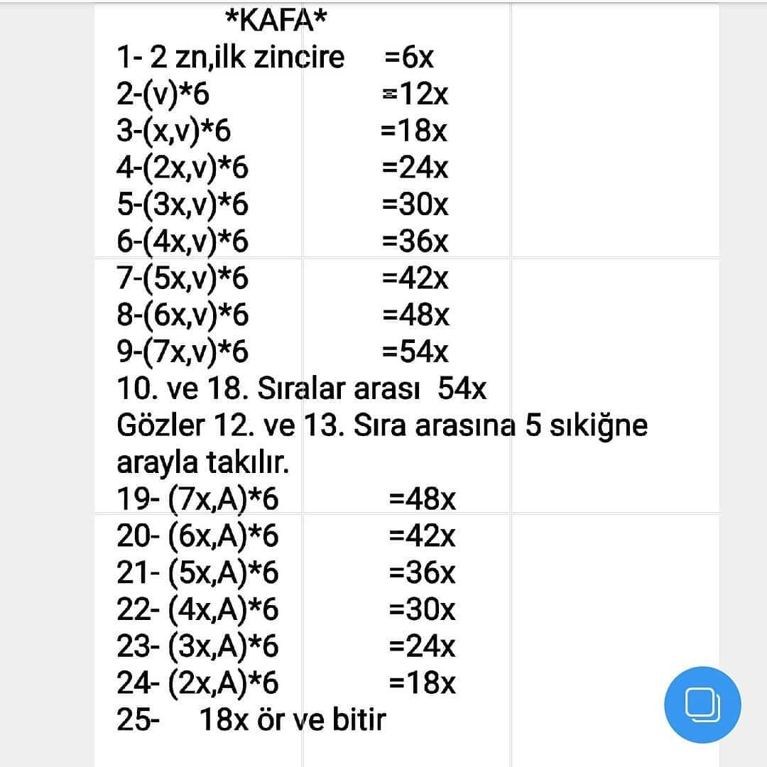 Kurdeleli Ayıcık Amigurumi Şeması