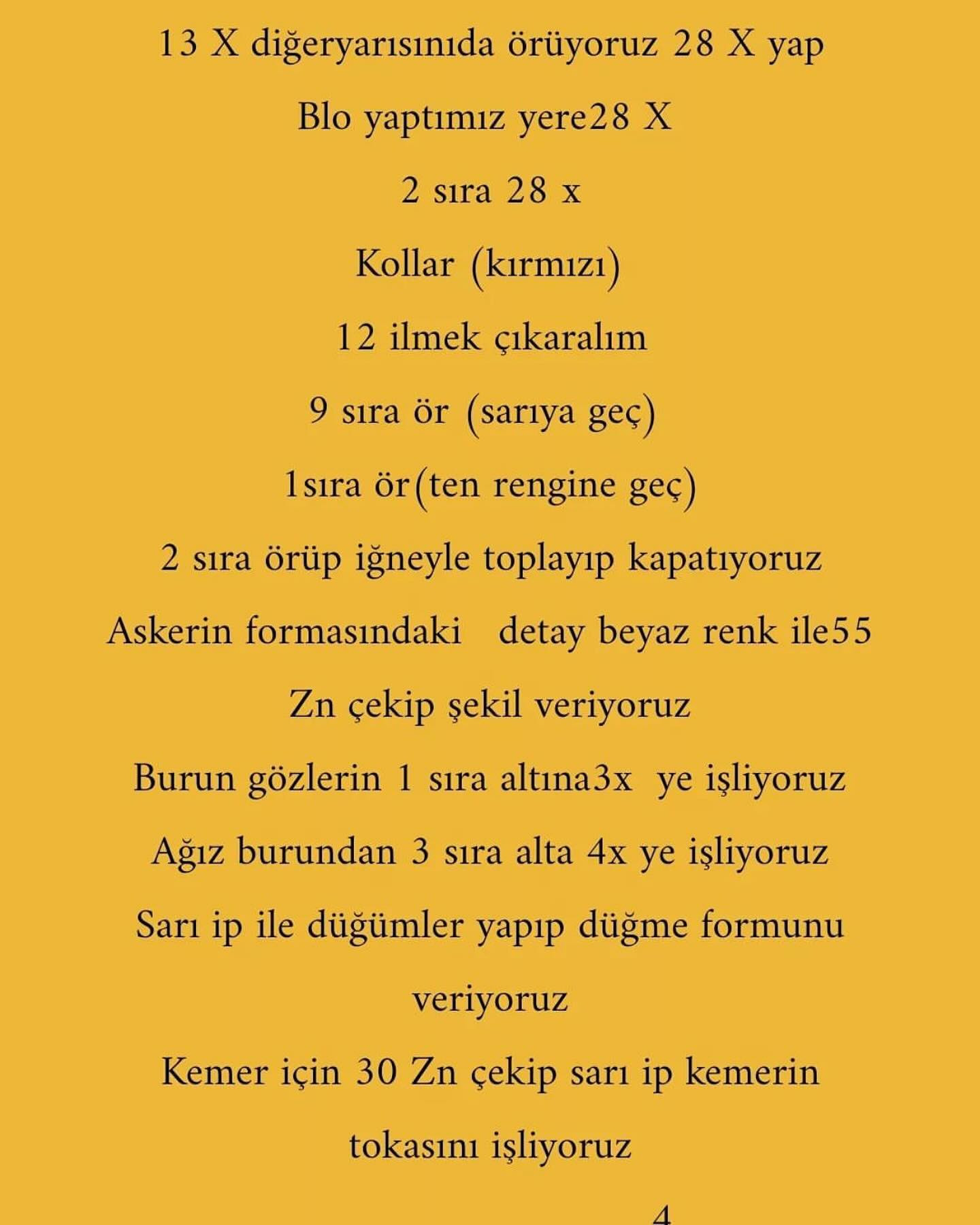 Kurşun Asker Amigurumi Şeması Ücretsiz