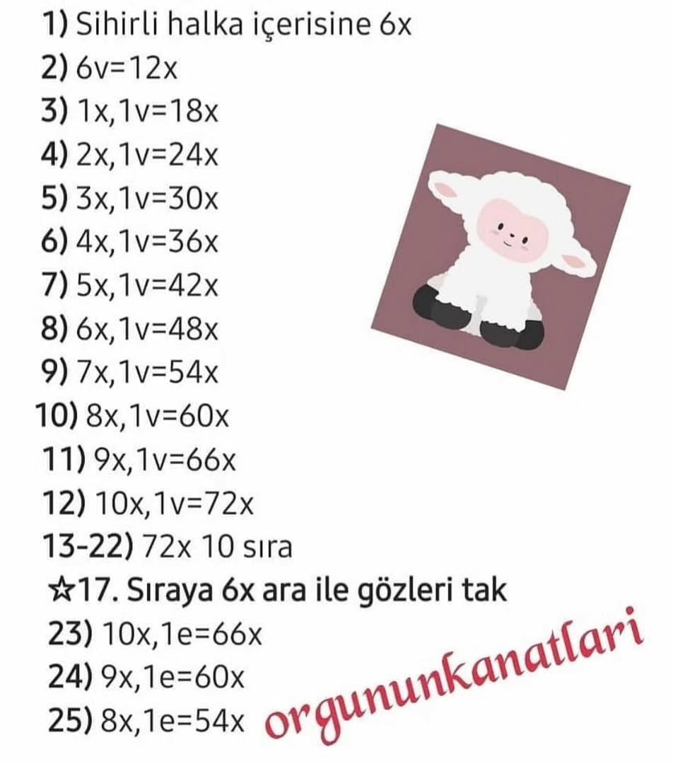 Kuzu Zoya Amigurumi Şeması