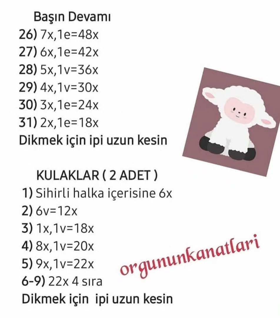 Kuzu Zoya Amigurumi Şeması
