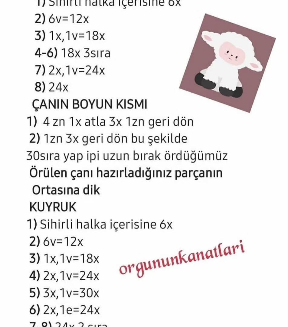 Kuzu Zoya Amigurumi Şeması