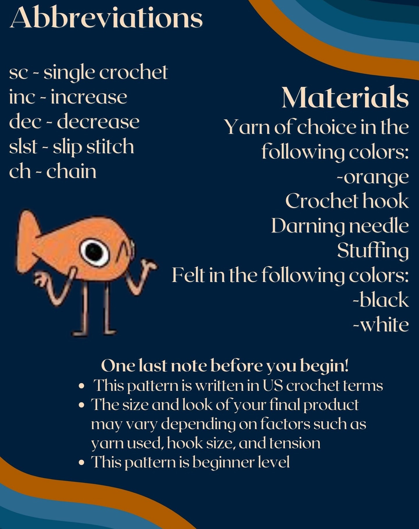 Le Poisson Steve Crochet Pattern Chart