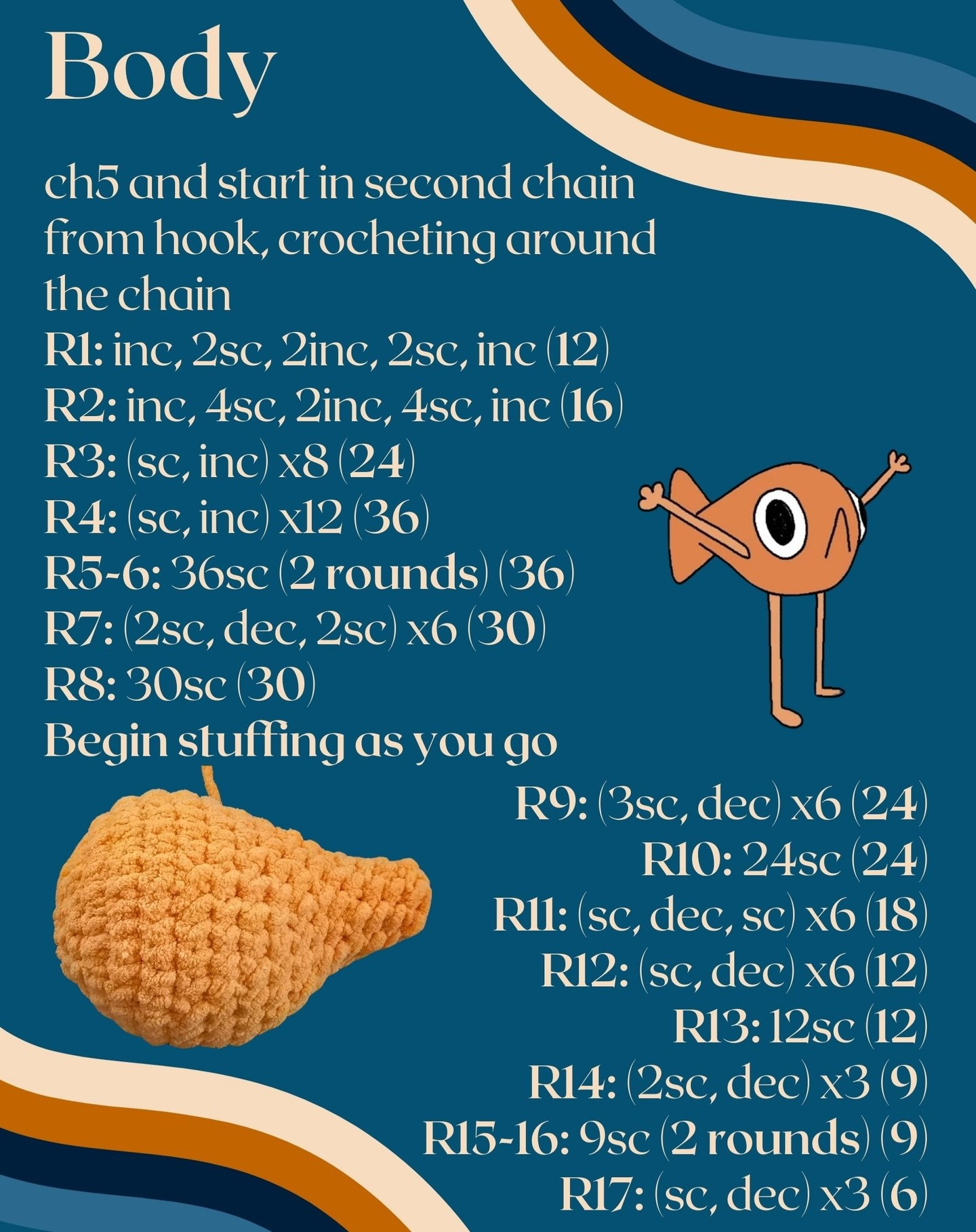 Le Poisson Steve Crochet Pattern Chart