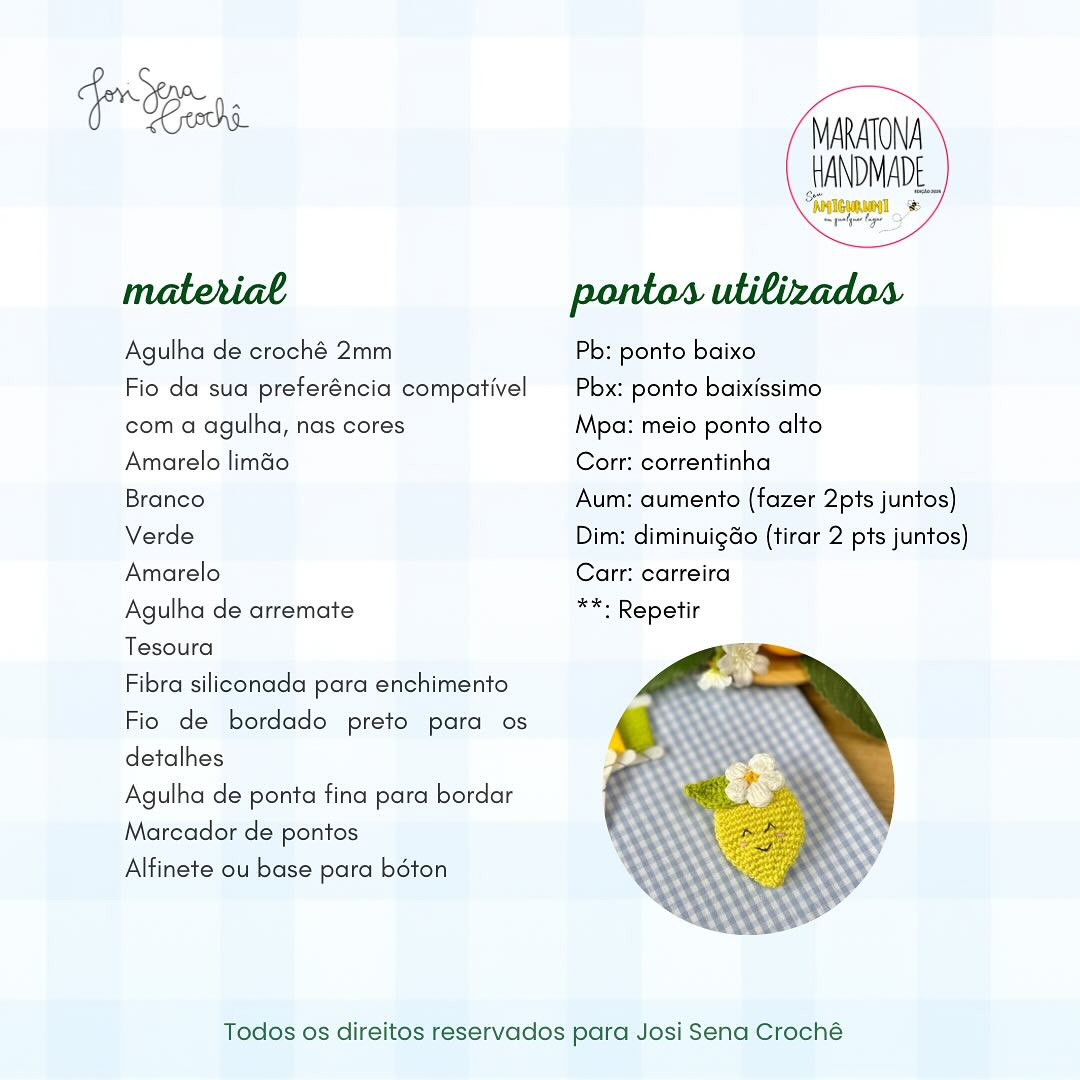 Limão Siciliano Amigurumi: Grátis Receita de Crochê