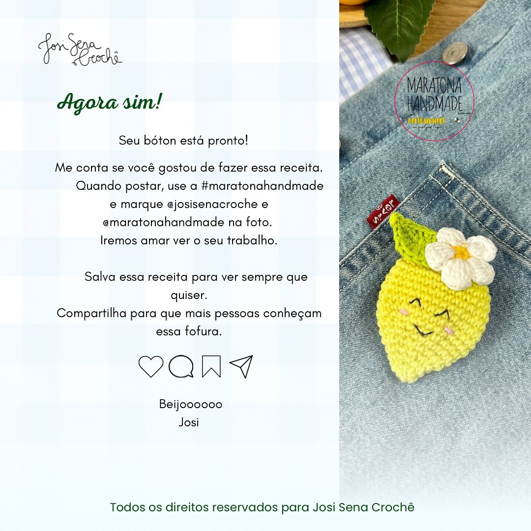 Limão Siciliano Amigurumi: Grátis Receita de Crochê