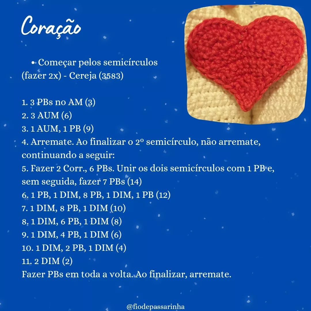 Livro de Crochê: Gráfico de Coração em Formato de Livro