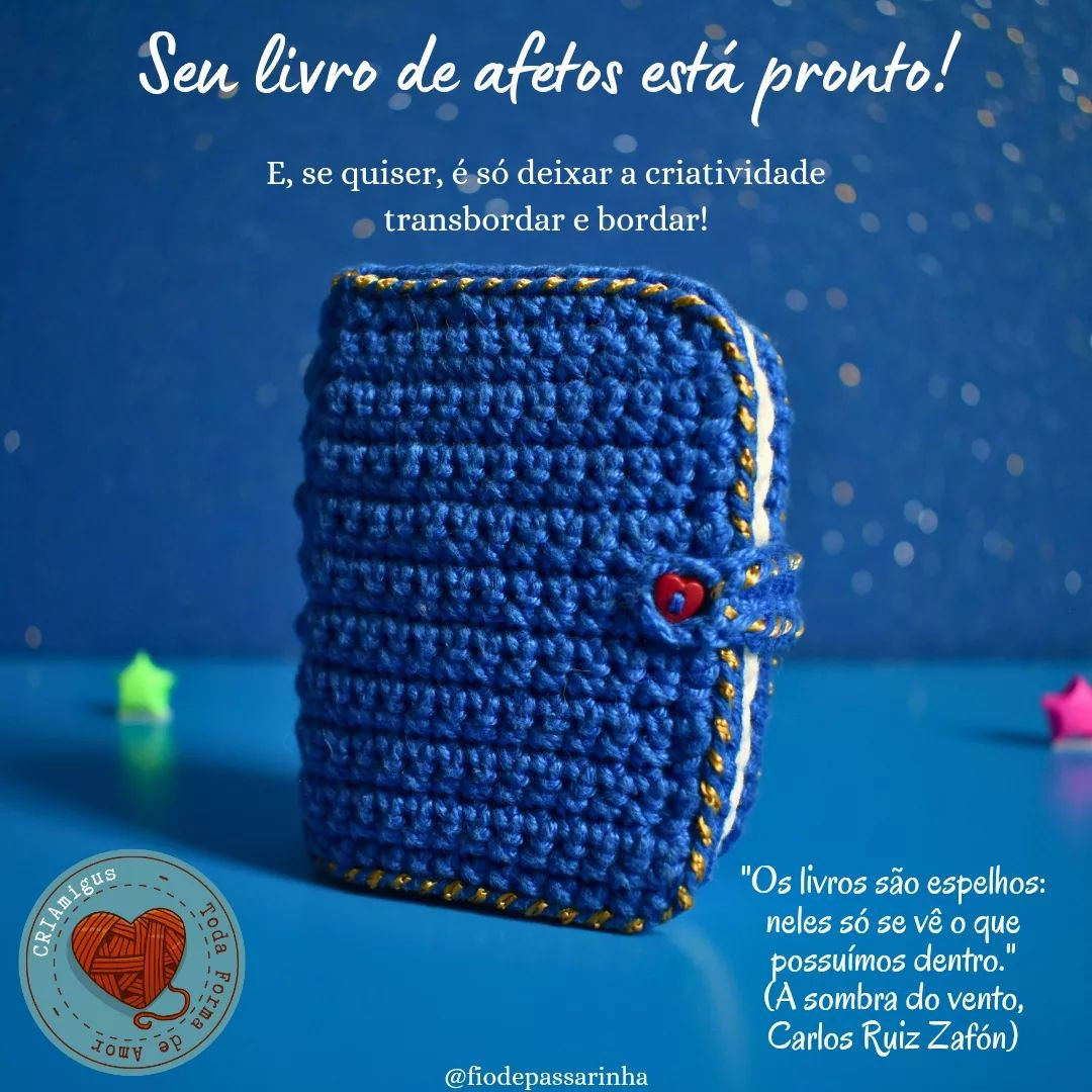 Livro de Crochê: Gráfico de Coração em Formato de Livro