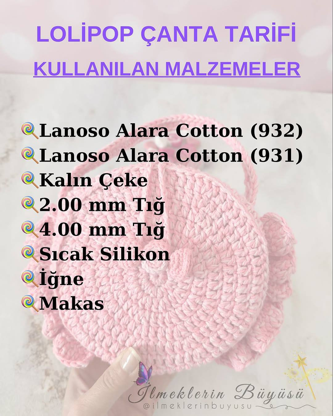 LOLLİPOP ÇANTA ÜCRETSİZ ÖRGÜ TARİFİ