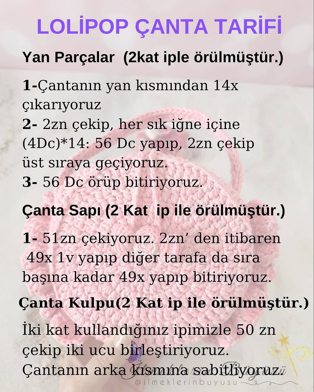 LOLLİPOP ÇANTA ÜCRETSİZ ÖRGÜ TARİFİ