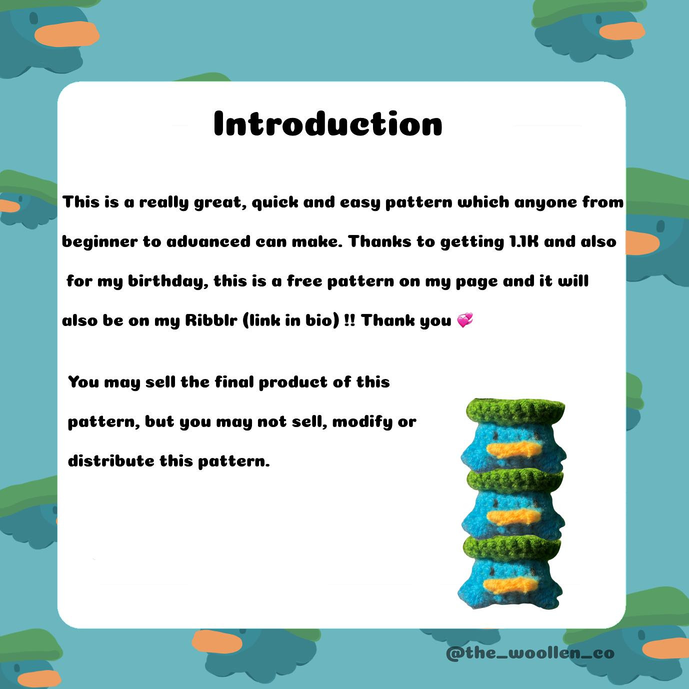 Lotad duck free pattern !!!!