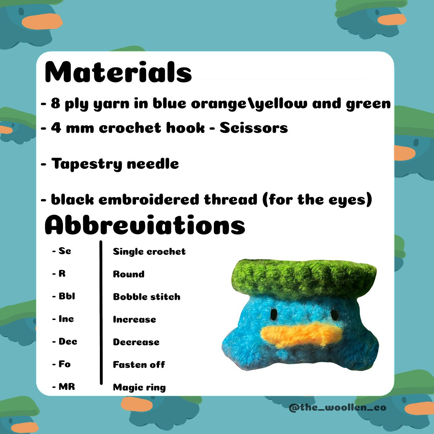 Lotad duck free pattern !!!!