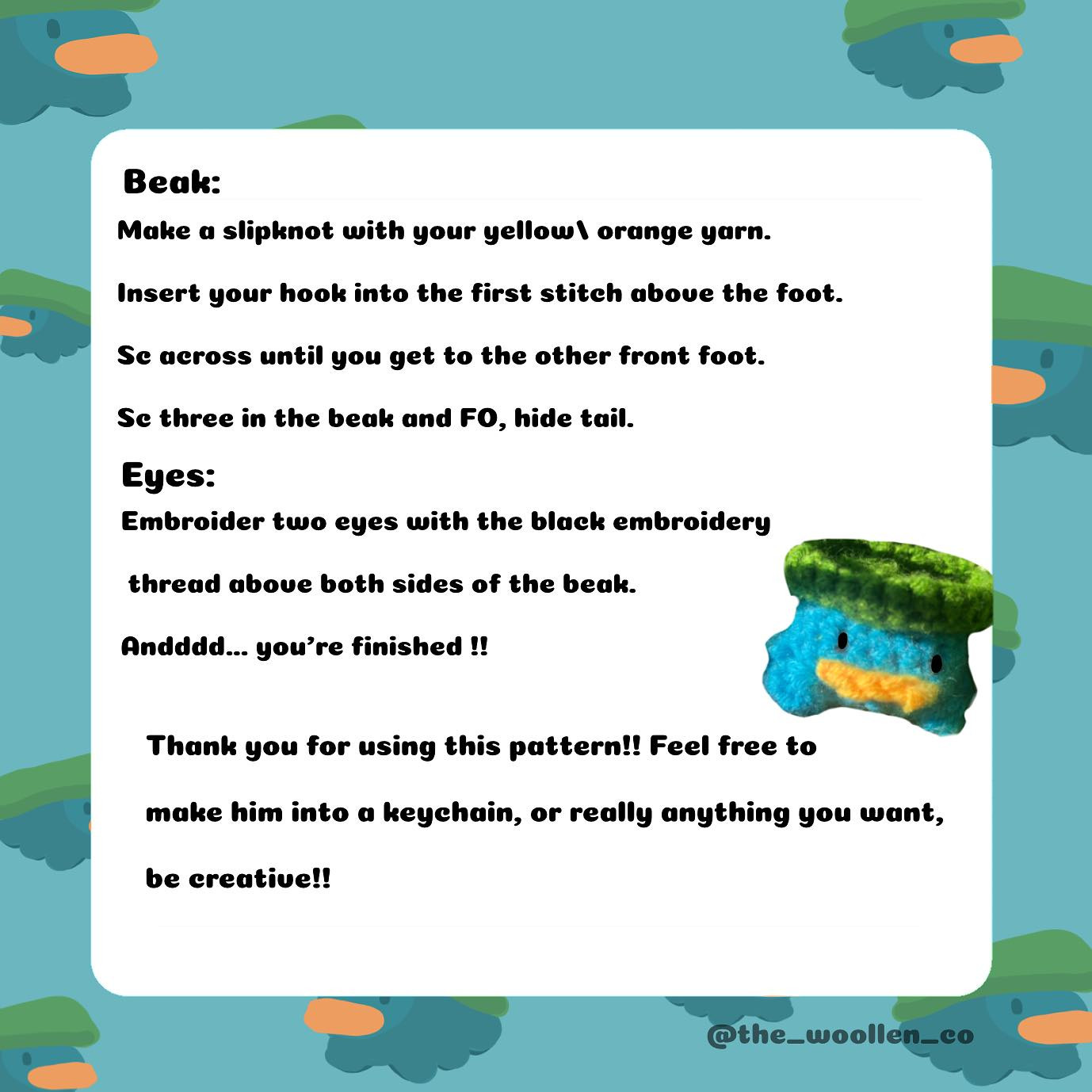 Lotad duck free pattern !!!!
