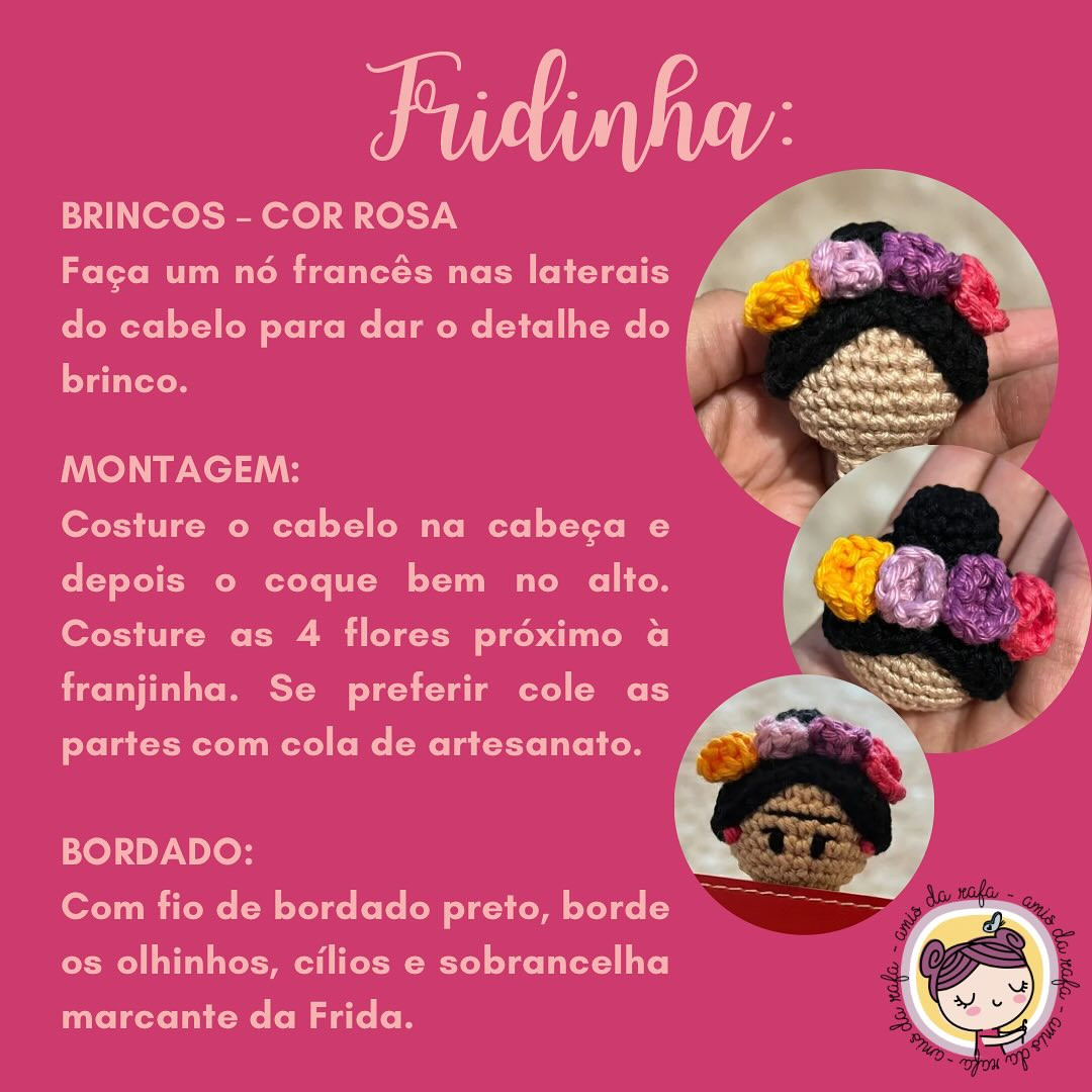 Marcadores de páginas Frida Kahlo em crochê: Grátis!