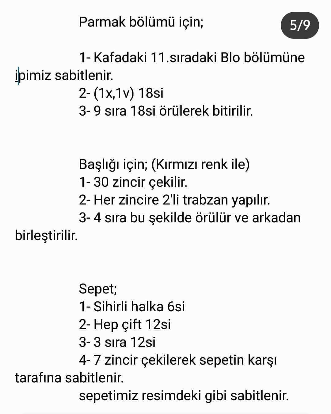 Masal Parmak Kuklaları: Örgü Şeması
