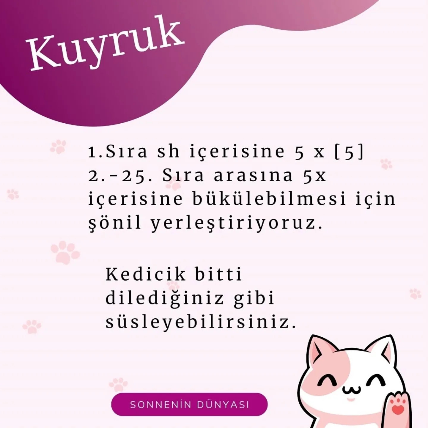 Masum Kediciğin Tığ işi Şeması Ücretsiz