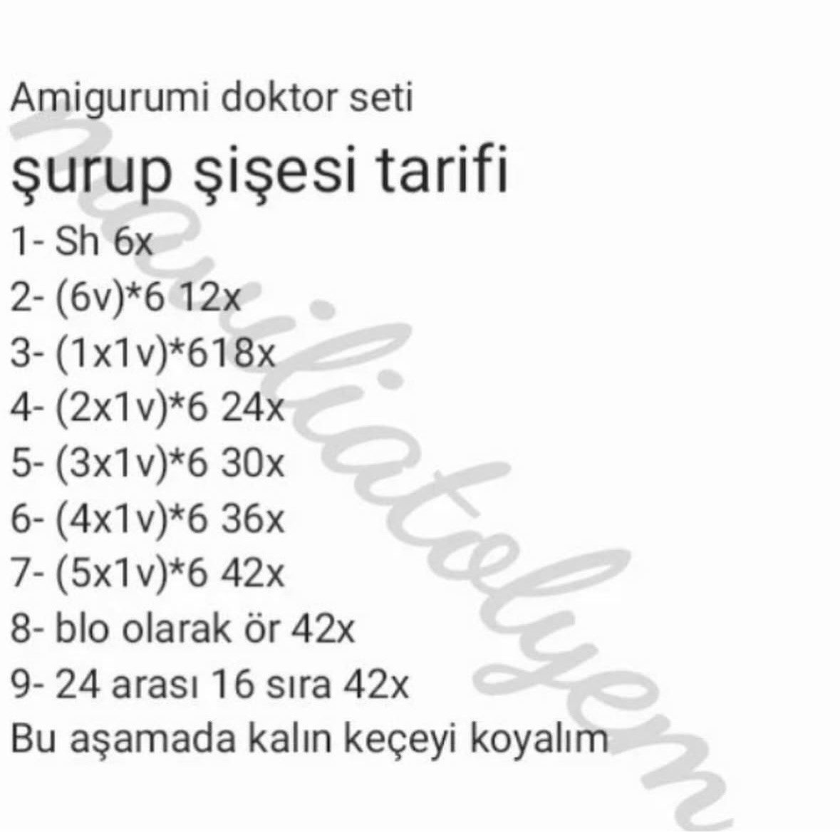 Mavi ve Pembe Tığ İşi Stetoskop ve Şurup Tarifi