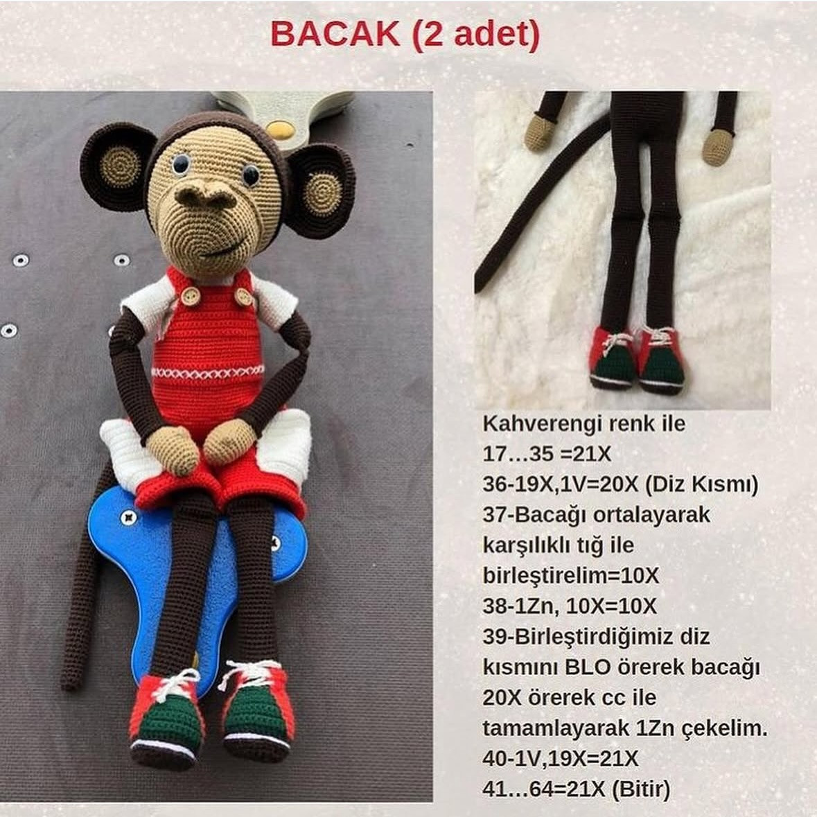 MAYMUN CHARLIE AMIGURUMI TARİFİ: 1.BÖLÜM