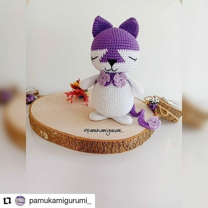 Mini Çiçekli Kedi Amigurumi Tarifi