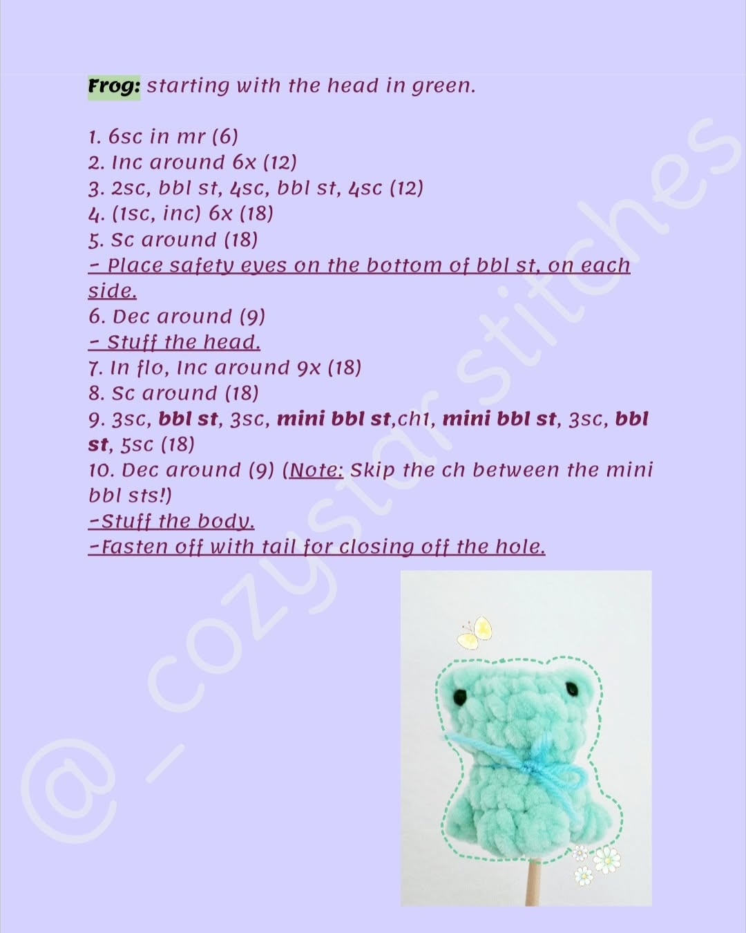 Mini Crochet Friends Pattern: Bunny, Bear, Frog