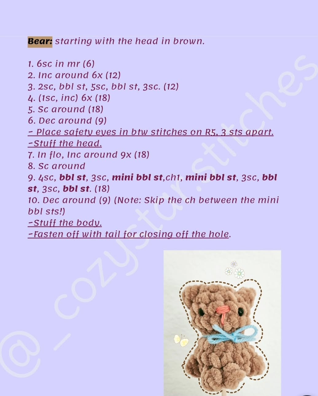 Mini Crochet Friends Pattern: Bunny, Bear, Frog