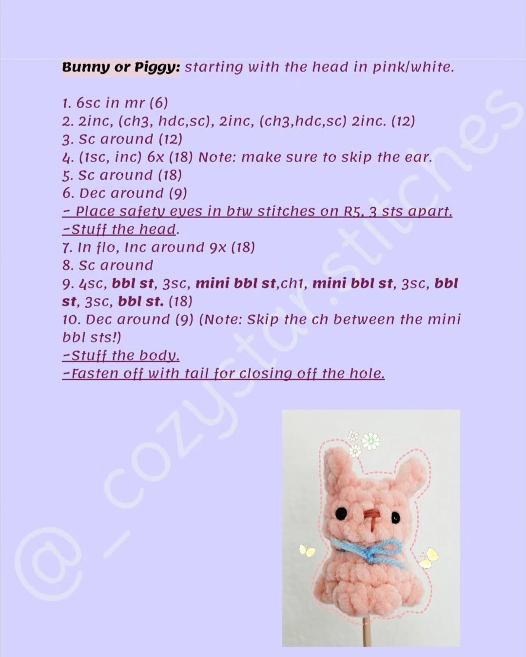 Mini Crochet Friends Pattern: Bunny, Bear, Frog