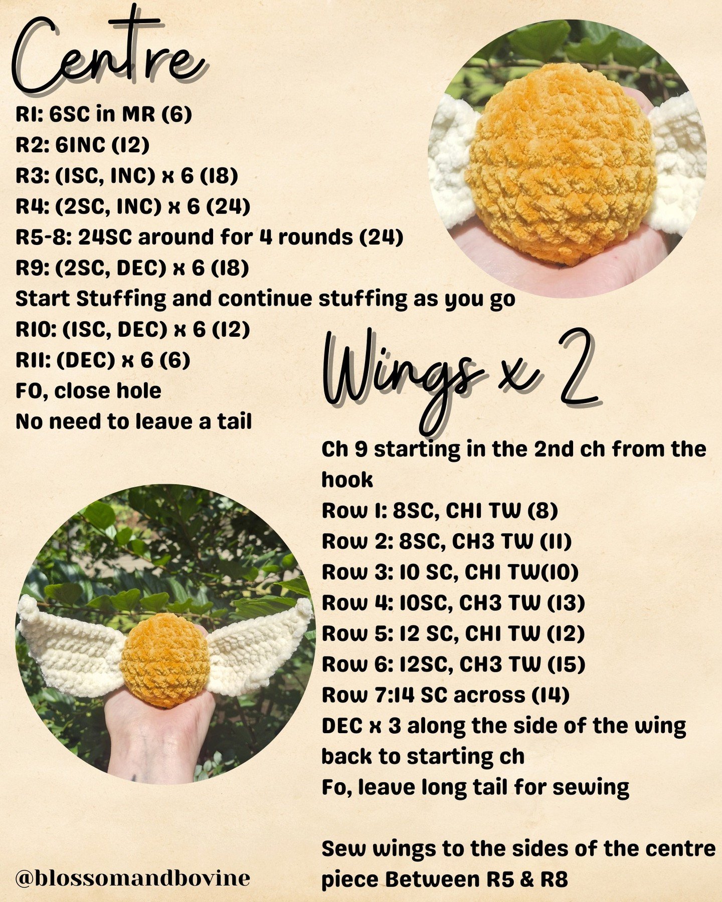 Mini Magical Golden Snitch Crochet Pattern
